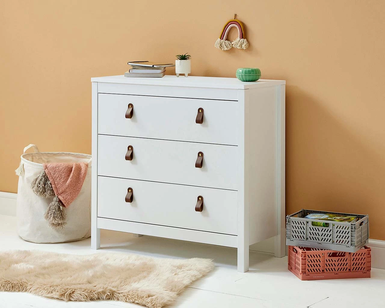 Loop 3 Drawer Chest White 1 Loop 3 Drawer Chest White