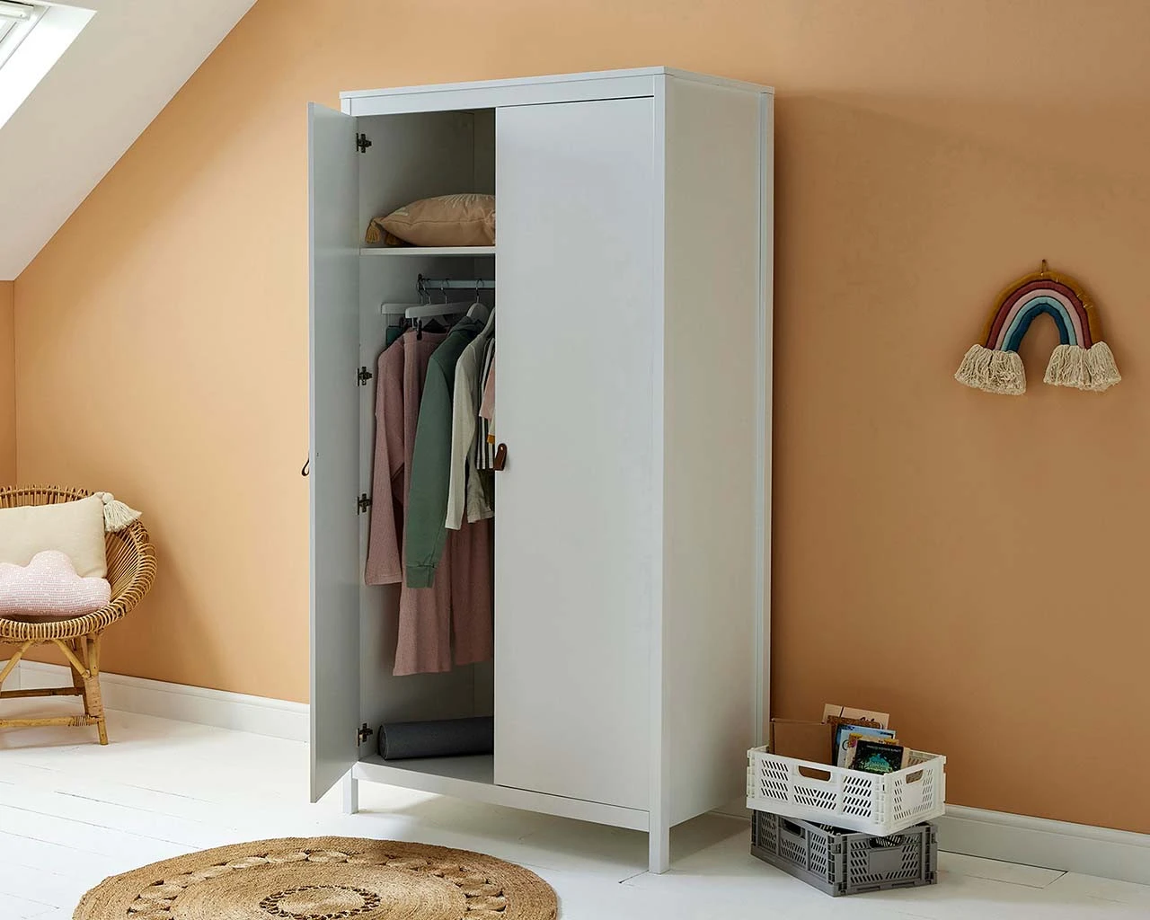 Loop 2 Door Wardrobe White 3 Loop 2 Door Wardrobe White - Image 3