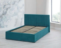 Luca Velvet Small Double Ottoman Bed 12 Luca Velvet Small Double Ottoman Bed -Room to Grow Luca 0001 Teal naked 27662.1658929152