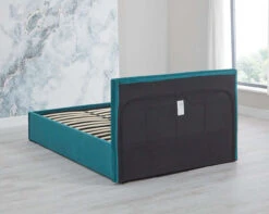 Luca Velvet Small Double Ottoman Bed 14 Luca Velvet Small Double Ottoman Bed -Room to Grow Luca 0003 Teal back 20308.1658929152