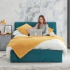 Luca Velvet Small Double Ottoman Bed