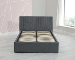 Luca Velvet Double Ottoman Bed