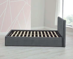 Luca Velvet Double Ottoman Bed 11 Luca Velvet Double Ottoman Bed -Room to Grow Luca 0011 Grey side 77083.1665398494