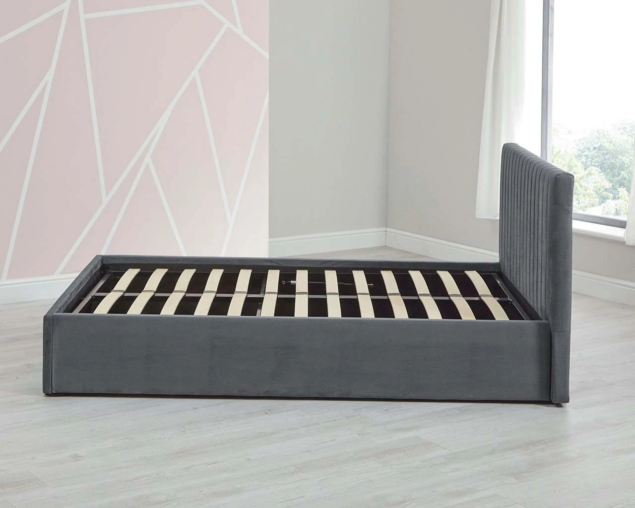 Luca Velvet Double Ottoman Bed 4 Luca Velvet Double Ottoman Bed - Image 4