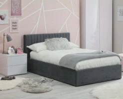 Luca Velvet Double Ottoman Bed 10 Luca Velvet Double Ottoman Bed -Room to Grow Luca 0014 Grey 71264.1665398494