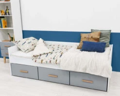 Malin Storage Bed In White And Grey