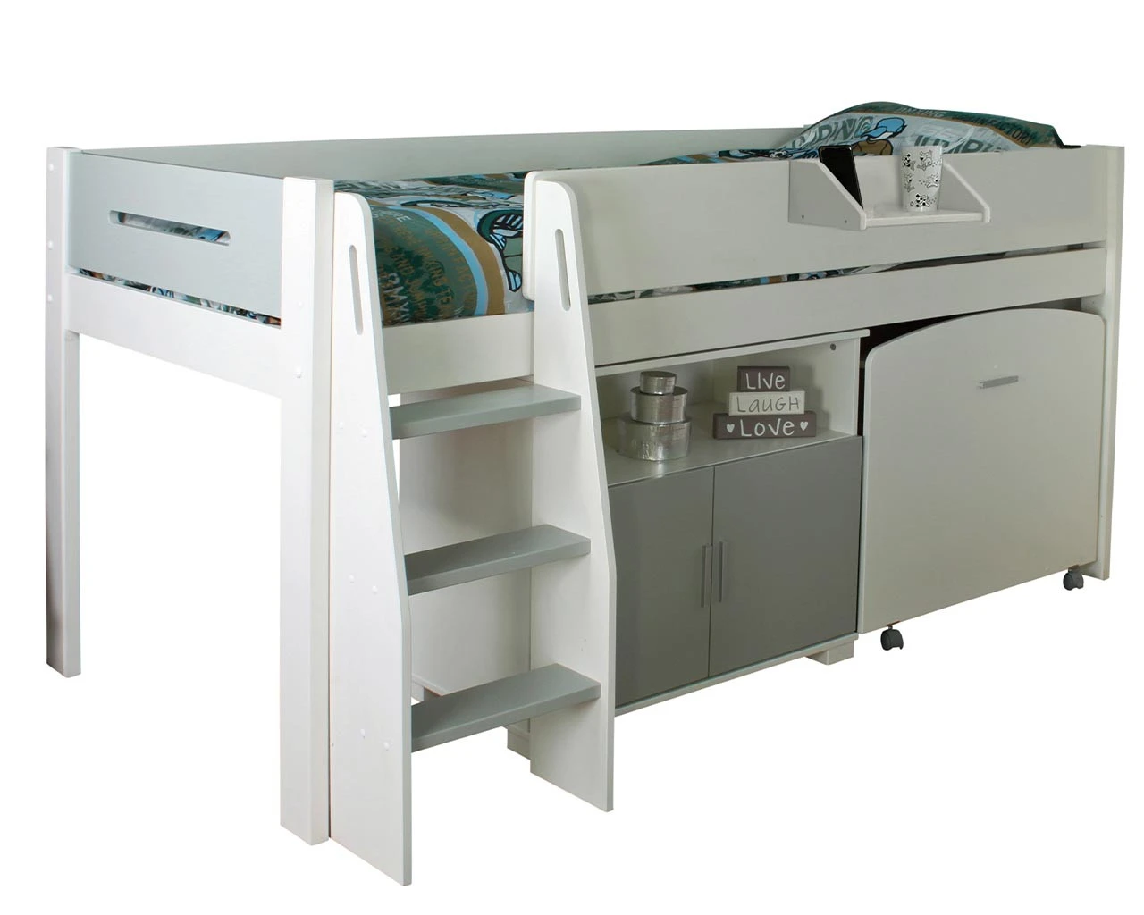 Urban Grey Midsleeper With Pullout Desk And Cupboard 3 Urban Grey Midsleeper With Pullout Desk And Cupboard - Image 3