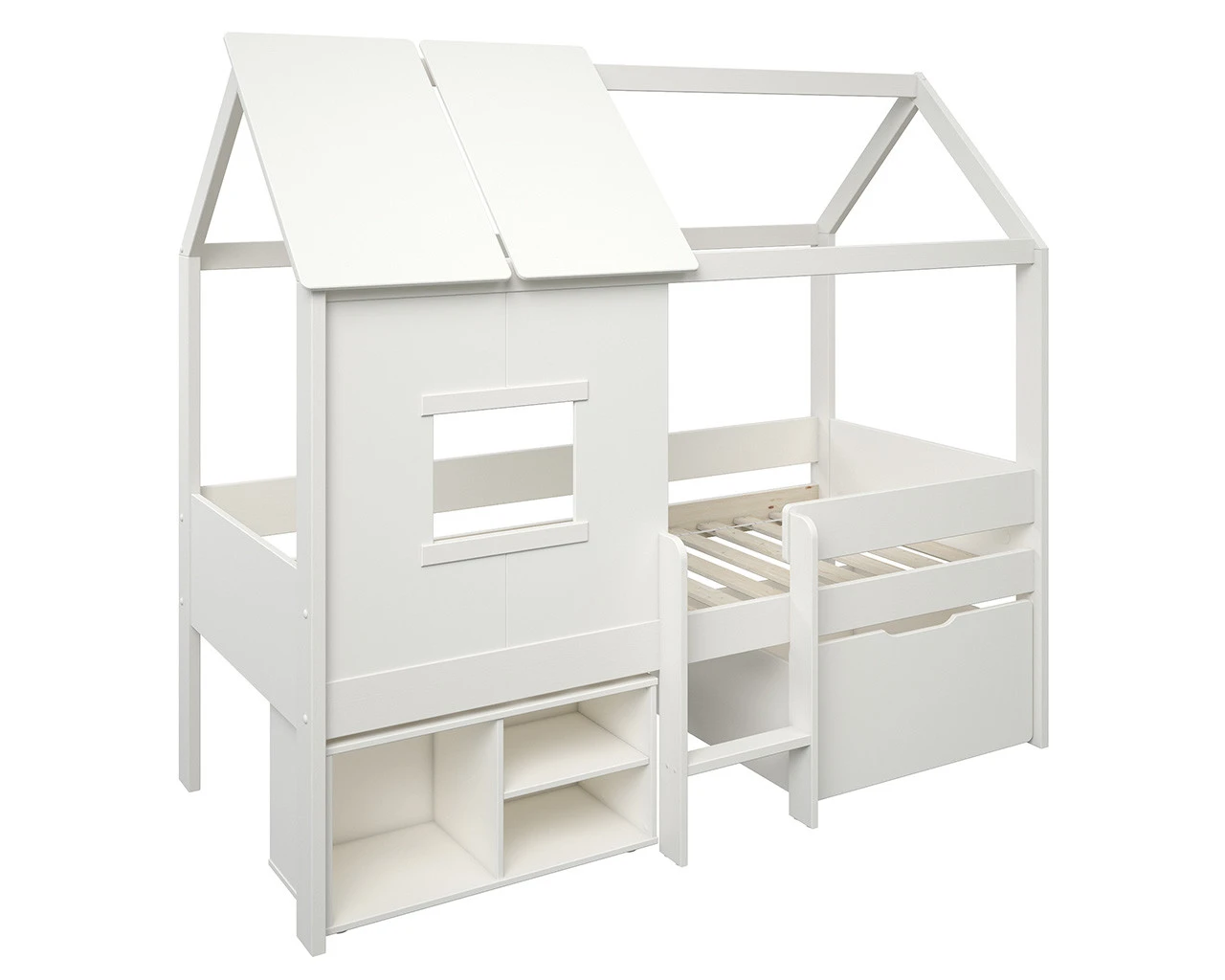 Mini Playhouse Midsleeper Bed With Storage 1 Mini Playhouse Midsleeper Bed With Storage