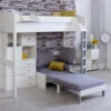 Noah High Sleeper With Chair Bed, Chest And Cube Storage Unit