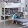 Noah High Sleeper With Desk With Shelf Unit And Chair Bed