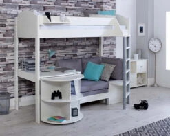 Noah High Sleeper With Extendable Desk And Chair Bed 13 Noah High Sleeper With Extendable Desk And Chair Bed -Room to Grow Noah 0002 D white white grey 13657.1659447651