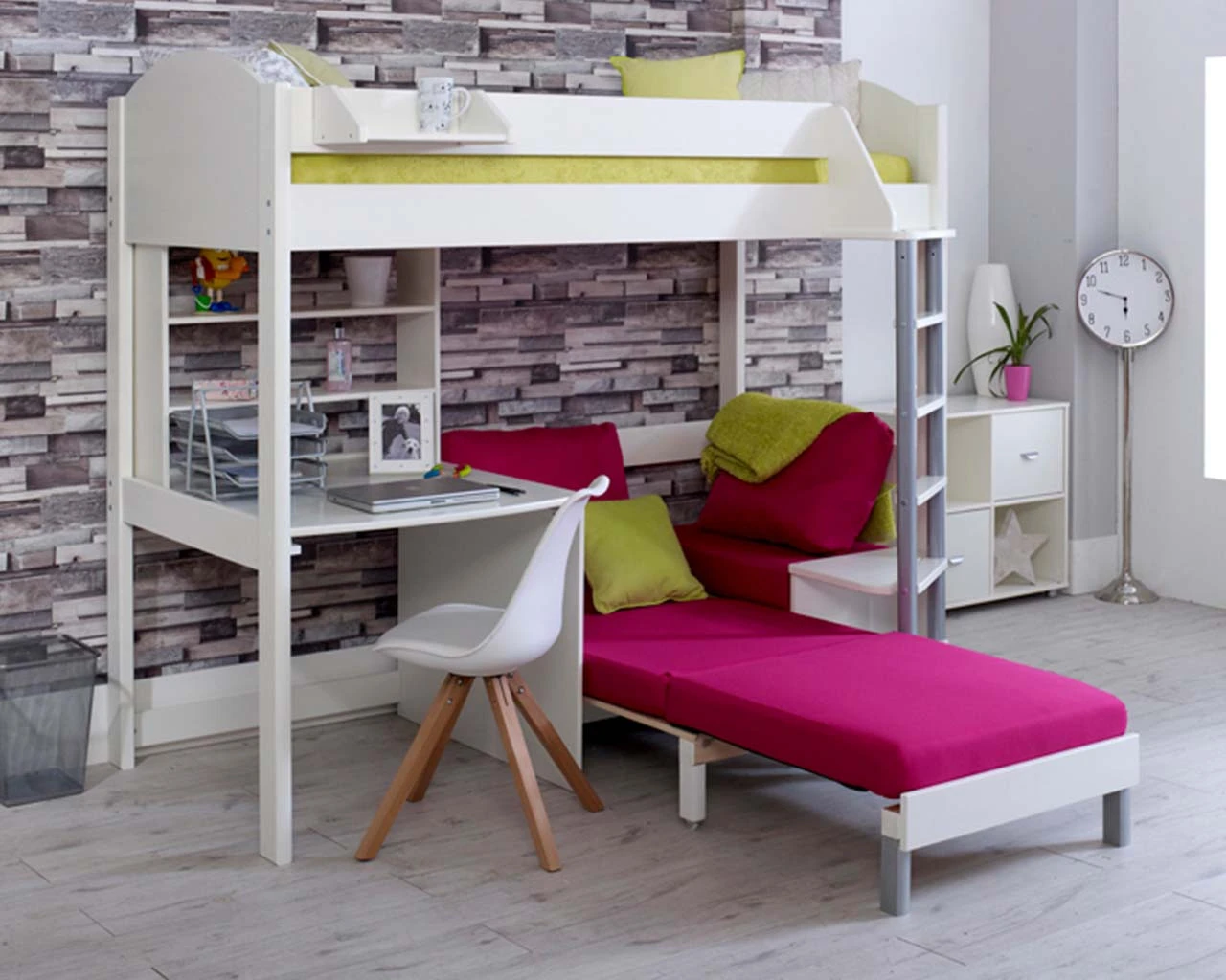 Noah High Sleeper With Desk With Shelf Unit And Chair Bed 3 Noah High Sleeper With Desk With Shelf Unit And Chair Bed - Image 3