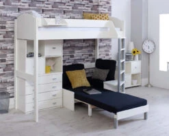 Noah High Sleeper With Chair Bed, Chest And Cube Storage Unit -Room to Grow Noah 0003 F white white black 03232.1659442539