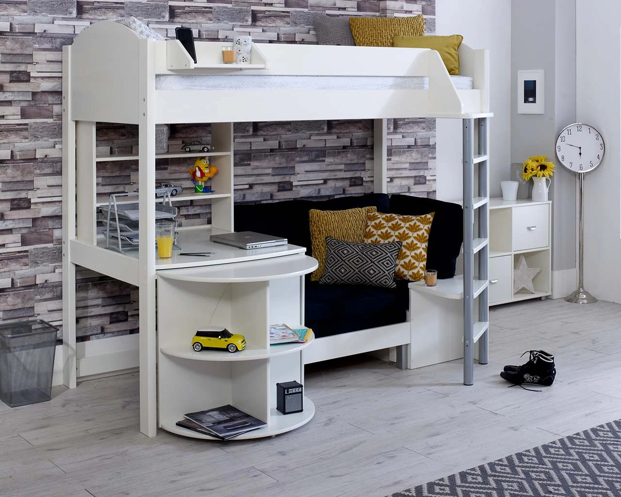 Noah High Sleeper With Chair Bed, Extendable Desk With Shelf Unit 5 Noah High Sleeper With Chair Bed, Extendable Desk With Shelf Unit - Image 5