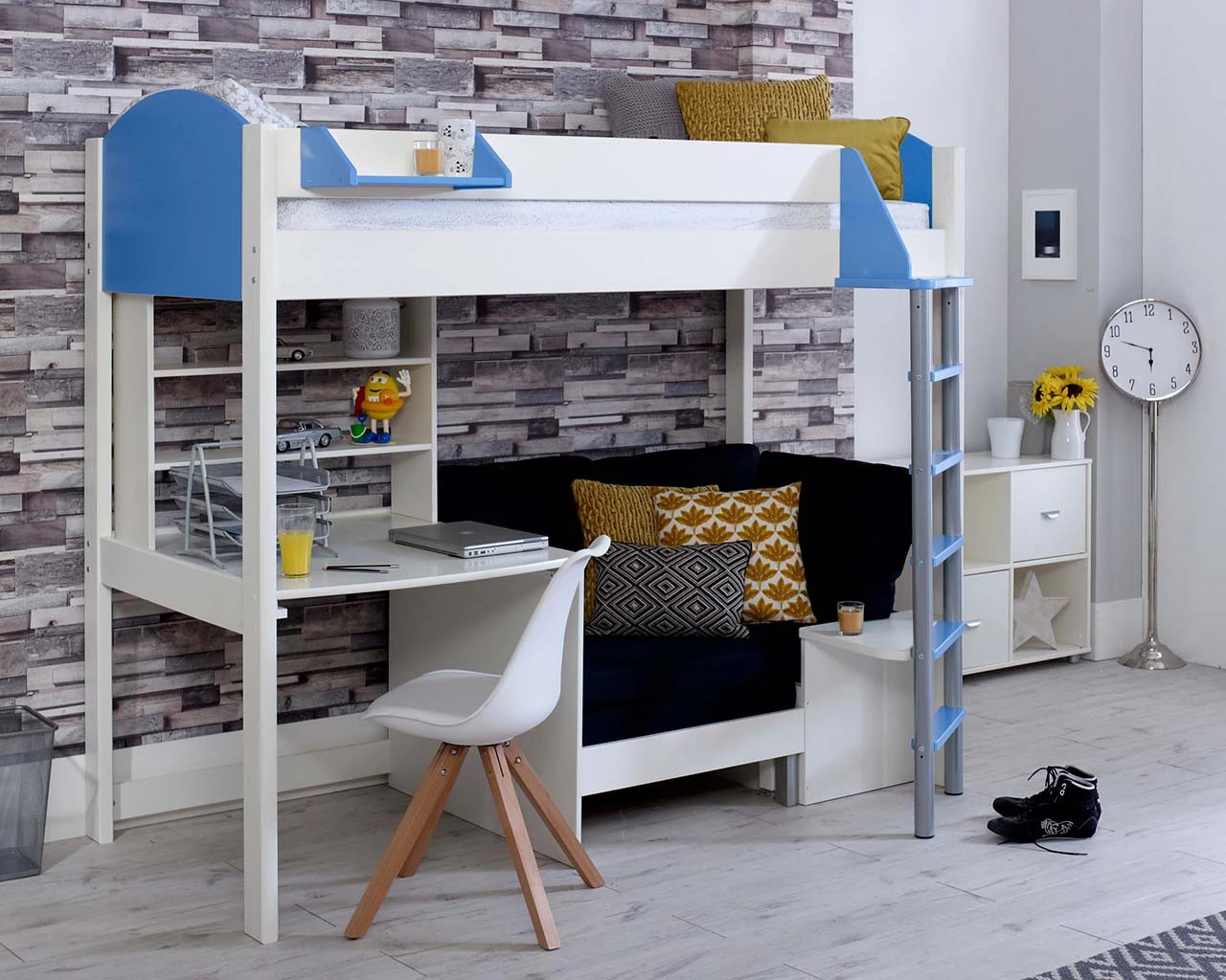 Noah High Sleeper With Desk With Shelf Unit And Chair Bed 8 Noah High Sleeper With Desk With Shelf Unit And Chair Bed - Image 8