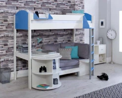 Noah High Sleeper With Extendable Desk And Chair Bed 17 Noah High Sleeper With Extendable Desk And Chair Bed -Room to Grow Noah 0009 D white blue grey 74433.1659447651