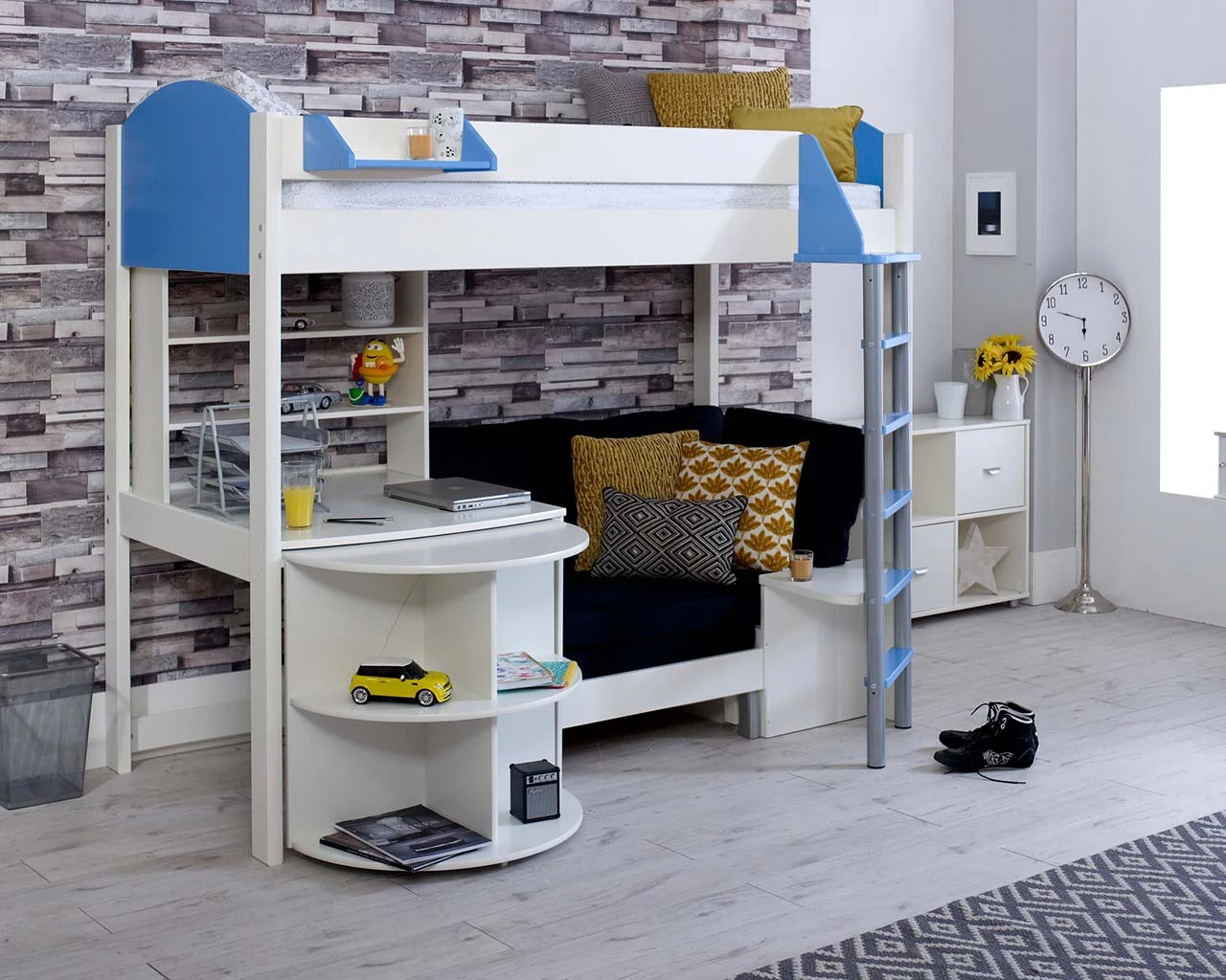 Noah High Sleeper With Chair Bed, Extendable Desk With Shelf Unit 7 Noah High Sleeper With Chair Bed, Extendable Desk With Shelf Unit - Image 7