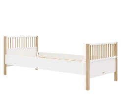Nori Single Bed In White & Natural