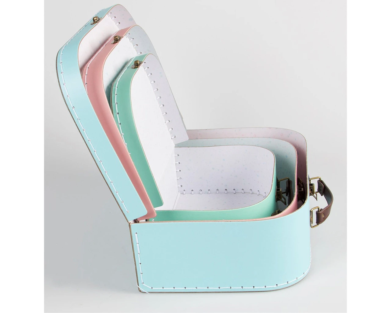 Pastel Retro Suitcases- Set Of 3 1 Pastel Retro Suitcases- Set Of 3