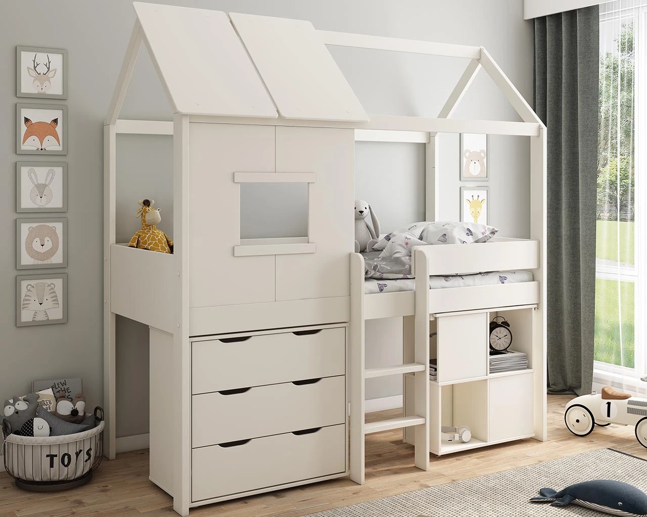 Midi Playhouse Midsleeper Bed With Desk And Chest 2 Midi Playhouse Midsleeper Bed With Desk And Chest - Image 2