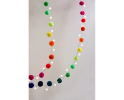 Rainbow Pom Pom Fairy Lights