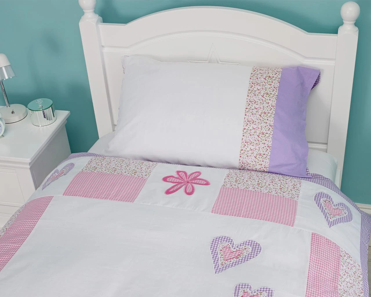 Hearts & Flowers Single Duvet Set