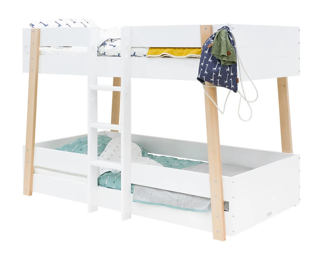 Bobbi Bunk Bed In White & Natural 1 Bobbi Bunk Bed In White & Natural