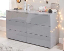 Roma Gloss Room Set B 15 Roma Gloss Room Set B -Room to Grow Roma grey gloss 6 drawer chest 30772.1658934716