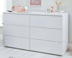 Roma Gloss Room Set B 14 Roma Gloss Room Set B -Room to Grow Roma white 6 drawer chest 97329.1658934717