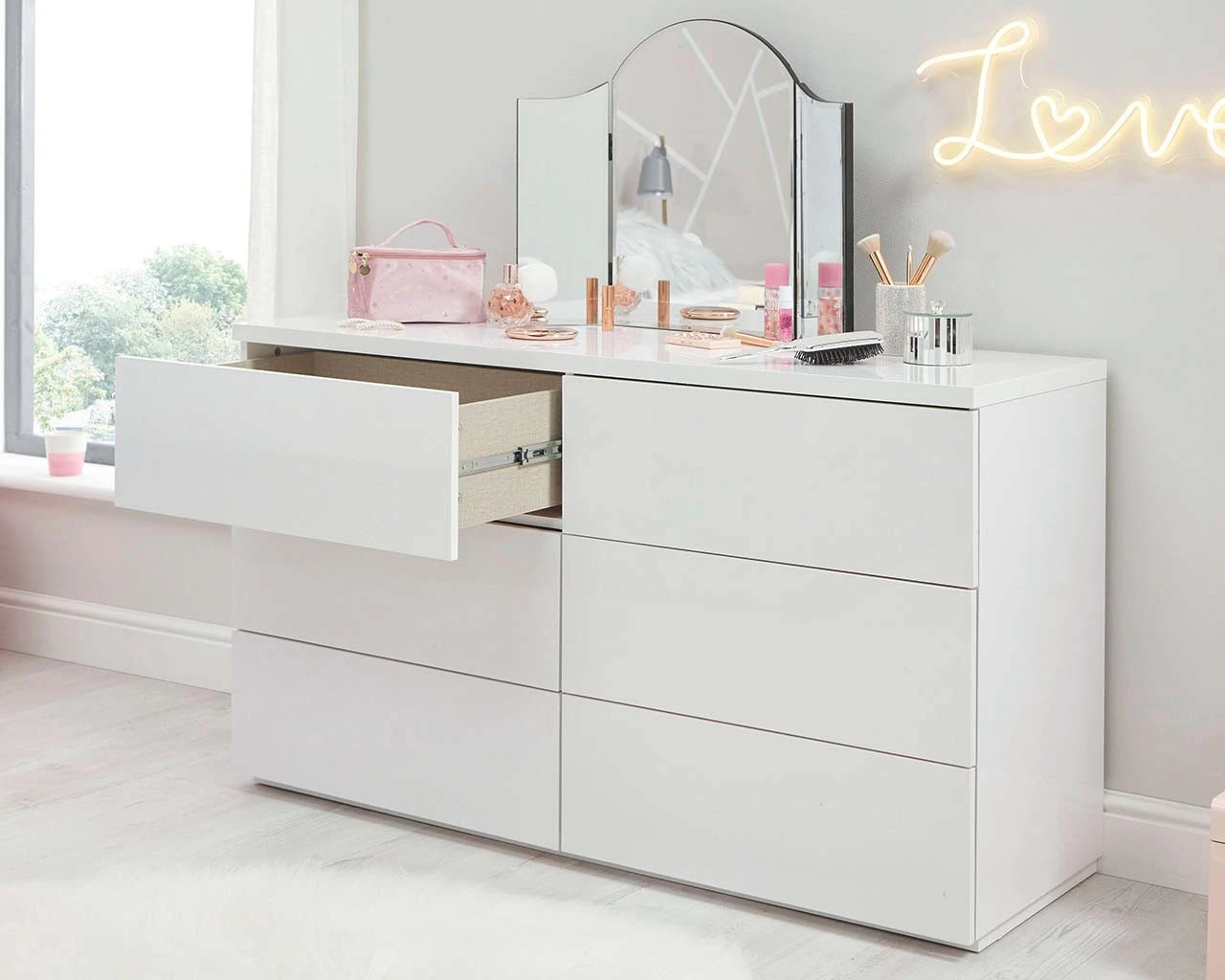 Roma Gloss 6 Drawer Wide Chest 3 Roma Gloss 6 Drawer Wide Chest - Image 3