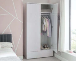 Roma Gloss Room Set B 12 Roma Gloss Room Set B -Room to Grow Roma white gloss double wardrobe 61823.1658934716
