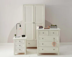 Cambridge Double Wardrobe In White 12 Cambridge Double Wardrobe In White -Room to Grow Room Set 0000 Surf White roomset dressed 61837.1658754928