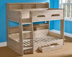 Stellar Children's Bunk Bed 19 Stellar Children's Bunk Bed -Room to Grow Stellar Bunk Oak 0010 Stellar Oak naked with drawer open 82146.1658821957
