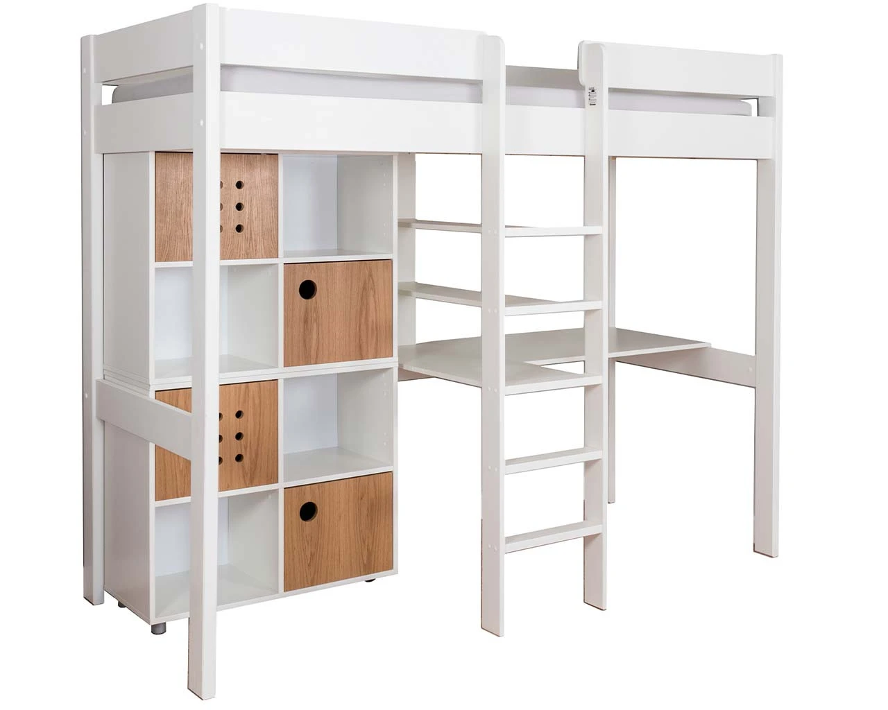 Stompa Duo 6 High Sleeper Bed With Desk And 2 Cube Storage Units - Oak 1 Stompa Duo 6 High Sleeper Bed With Desk And 2 Cube Storage Units - Oak