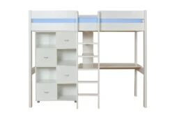 Stompa Uno 6 High Sleeper Bed With Desk And 2 Cube Storage Units