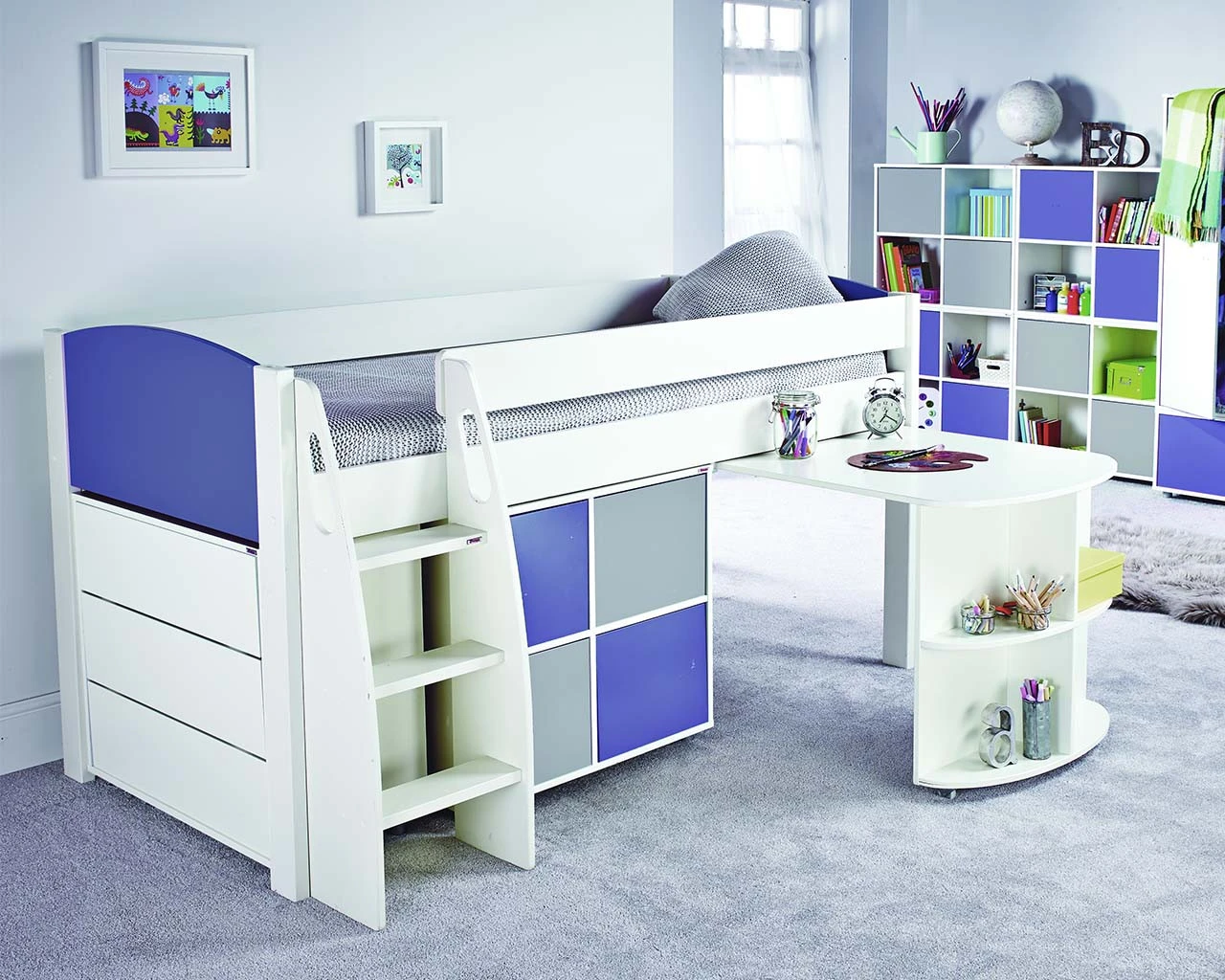 Stompa UNO S 3AD Midsleeper With Pull Out Desk, Multi Cube & Chest 2 Stompa UNO S 3AD Midsleeper With Pull Out Desk, Multi Cube & Chest - Image 2