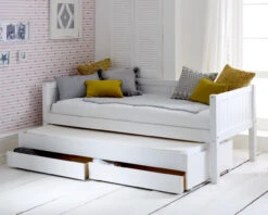 Nordic Day Bed With Drawers & Trundle