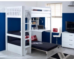 Nordic High Sleeper 3 With Desk, Shelving And Sofa Bed -Room to Grow Thuka 0006 NordicHigh3SLATTEDBLACKa 66215.1660905423