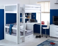 Nordic High Sleeper 3 With Desk, Shelving And Sofa Bed -Room to Grow Thuka 0009 NordicHigh3GREYSILVER 72455.1660905423