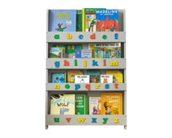 Open Facing Bookcase With Lowercase Letters -Room to Grow Tidy Books Bookcase grey retro letters cut out 64805.1664288370