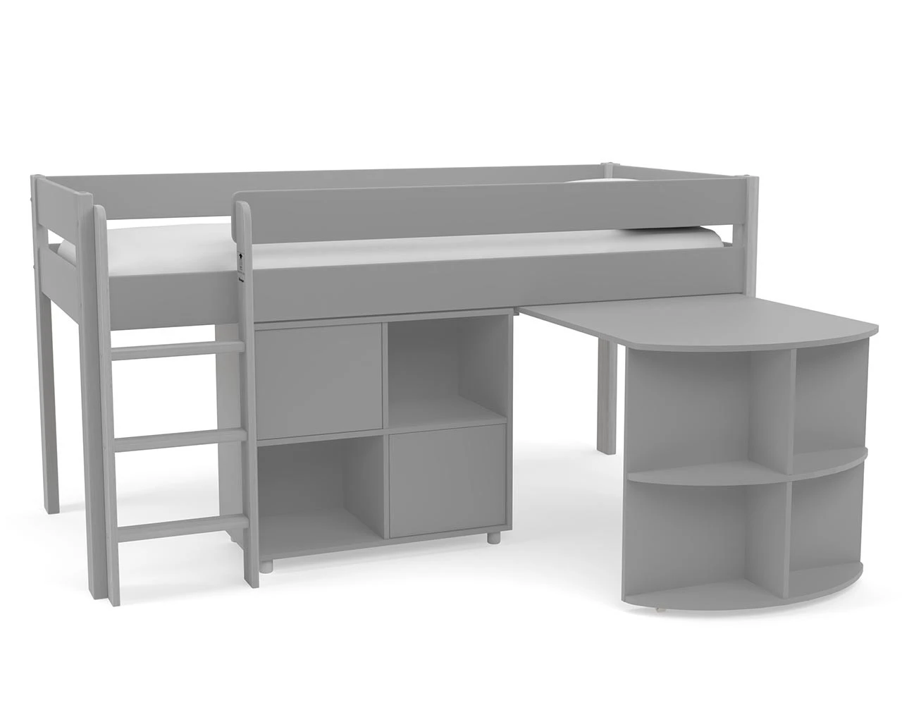 Stompa Uno Midsleeper Cabin Bed With Desk And Storage Unit Grey 1 Stompa Uno Midsleeper Cabin Bed With Desk And Storage Unit Grey