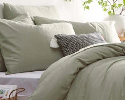 Linen Look Cotton Single Duvet Set -Room to Grow Untitled 1 0001 STONEHOUSE SAGE 001 76403.1664292977