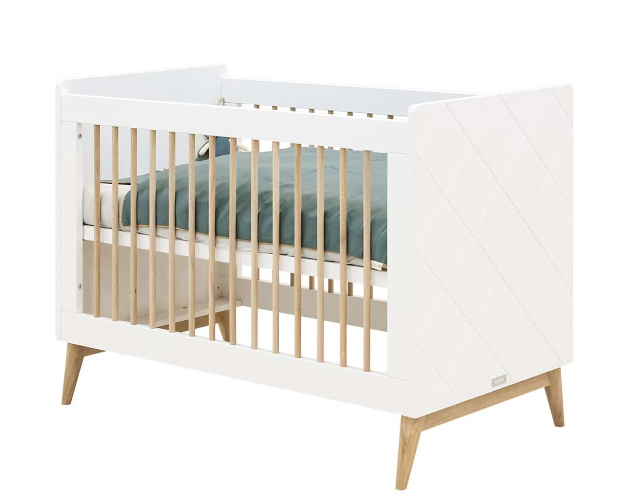 Evi Cot In White & Natural 2 Evi Cot In White & Natural - Image 2