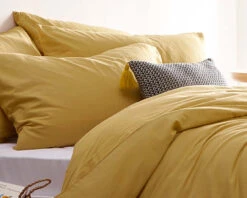 Linen Look Cotton Single Duvet Set -Room to Grow Untitled 1 0003 STONEHOUSE OCHRE 001 89278.1664292977
