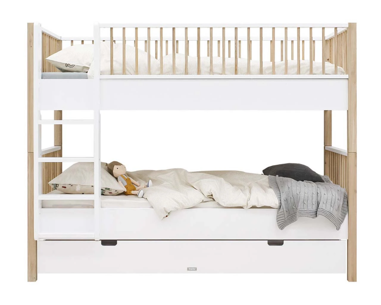 Nori Bunk Bed In White & Natural 2 Nori Bunk Bed In White & Natural - Image 2