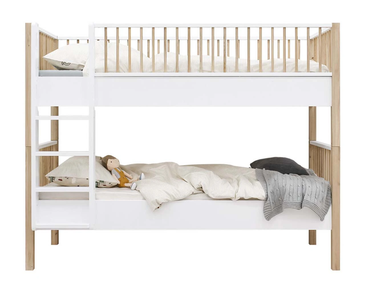 Nori Bunk Bed In White & Natural 1 Nori Bunk Bed In White & Natural