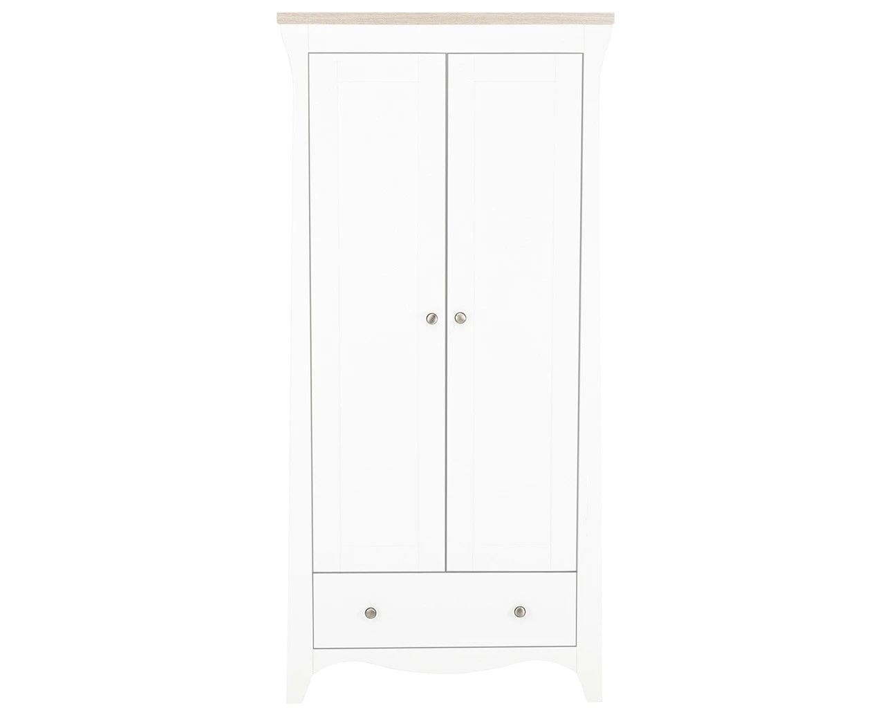 Clara Double Wardrobe In White & Driftwood Ash 3 Clara Double Wardrobe In White & Driftwood Ash - Image 3