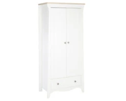 Clara Double Wardrobe In White & Driftwood Ash