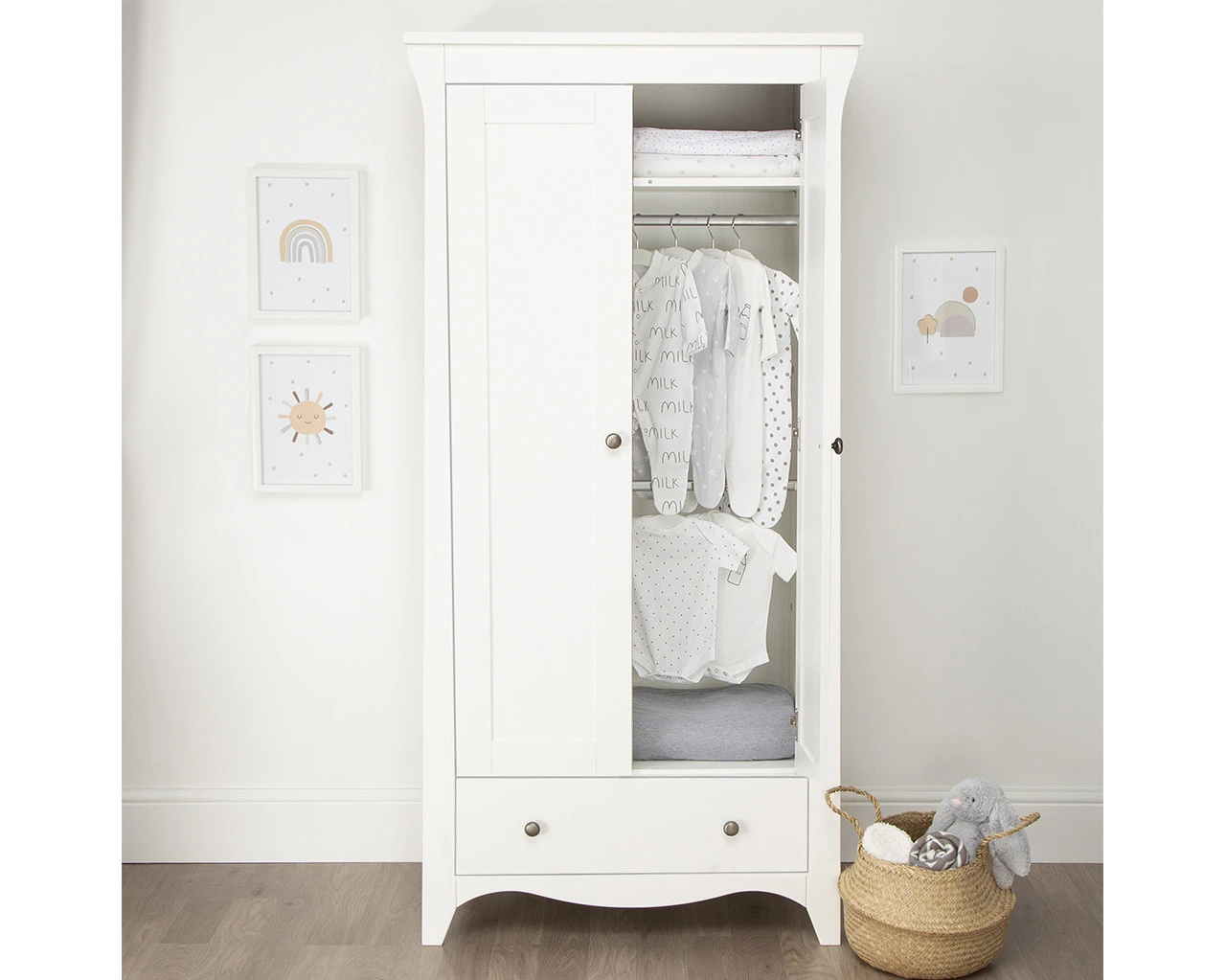 Clara Double Wardrobe In White 3 Clara Double Wardrobe In White - Image 3
