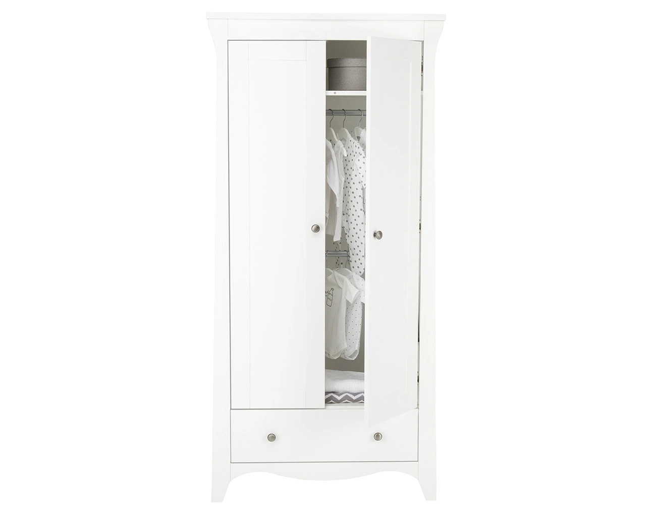Clara Double Wardrobe In White 1 Clara Double Wardrobe In White
